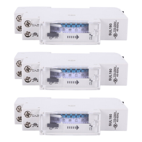 3X SUL180A 15 Minutes Mechanical Timer 24 Hours Programmable Din Rail Timer   Relay Analysis Instruments