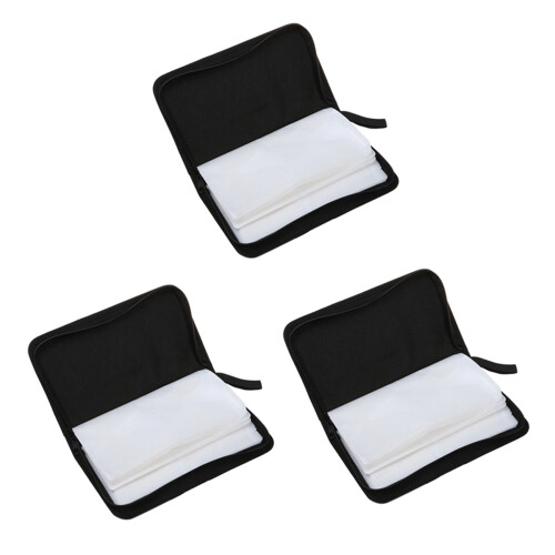 3X 80 VCD DVD CD Faux Leather Case Storage Holder Organizer Black