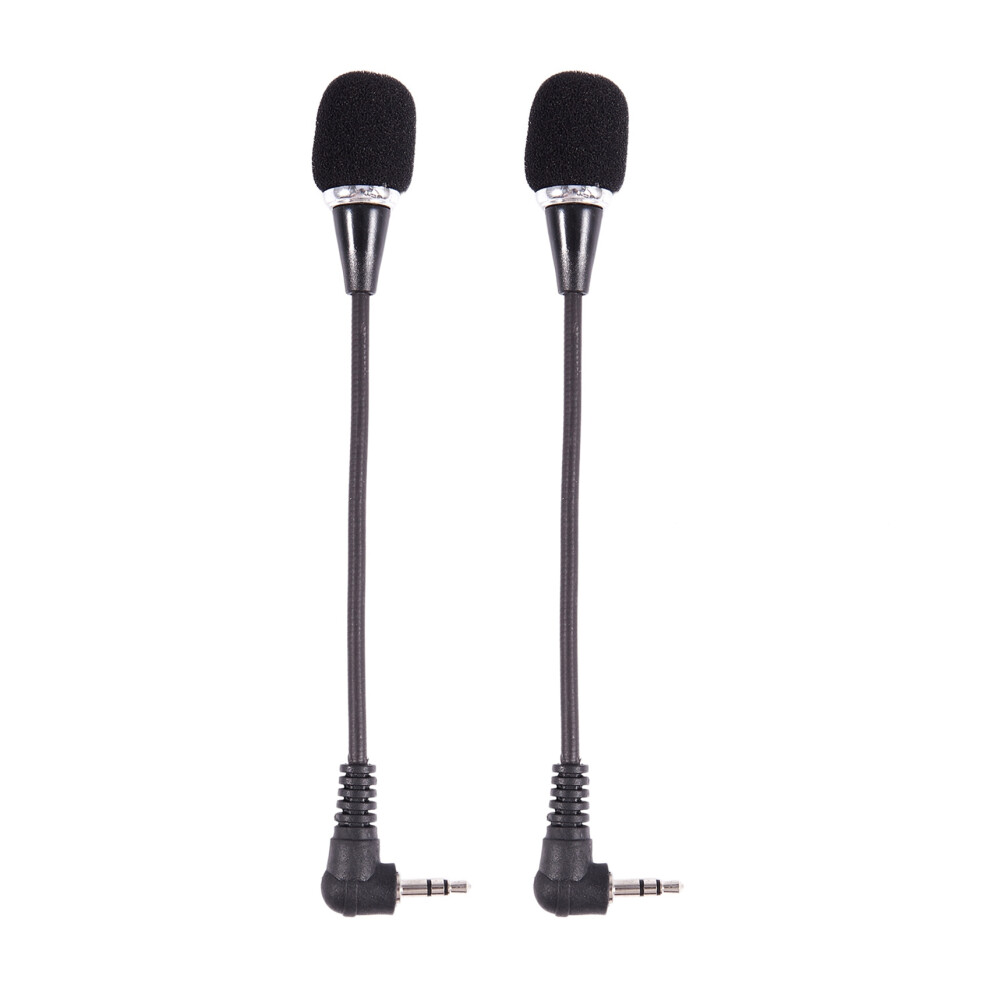 2X Flexible 3.5Mm Jack Microphone Mic For Pc Laptop Desktop Skype Yahoo Black 6033003468335