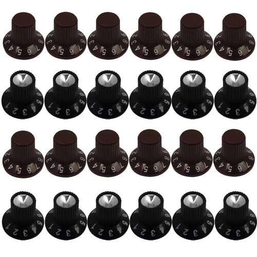 Guitar AMP Knob Black Silver Cap 12 Pcs 1