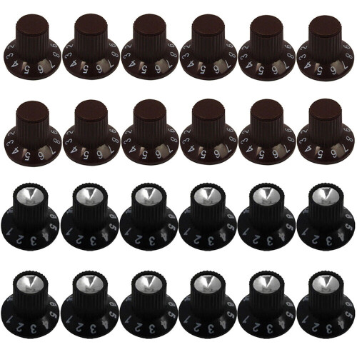 Guitar AMP Knob Black Silver Cap 12 Pcs 2