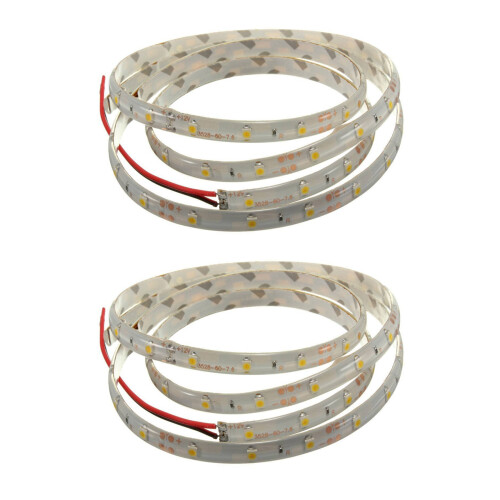 2X 60-3528 SMD Waterproof LED Light Strip DC12V (Warm White) 1M