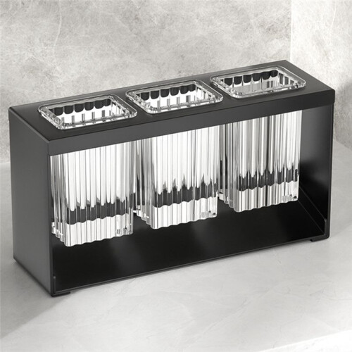 Countertop Cutlery Drying Holder Cutlery Drainer Tableware Holder Box Tabletop Separated Fork Chopstick Storage Black 1
