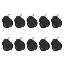 50mm Roues de Roulettes de Chaise de Bureau - Ensemble de 10 - Noir