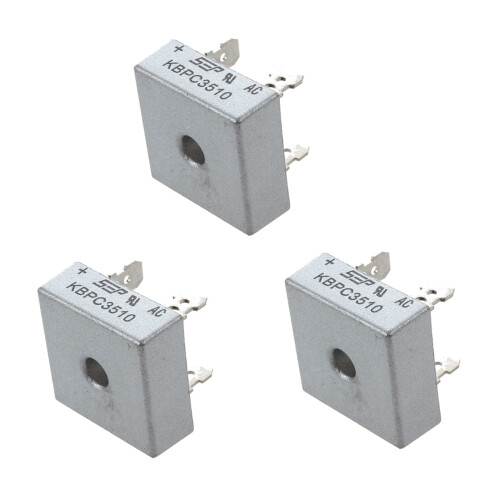 3X SEP KBPC3510 35A 1000V Single Phase Square Diode PCB Bridge Rectifier