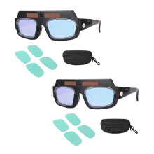 3X Solar Powered Auto Darkening Welding Mask Helmet Goggles Glasses Arc Anti-Shock Lens with Storage Case