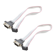 2X DB9 RS232 to 10 Pin Ribbon Cable Connector Adapter