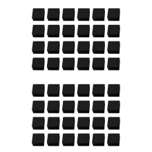 48 Embouts de Tube CôTelés en Plastique, 30 mm x 30 mm, Noir