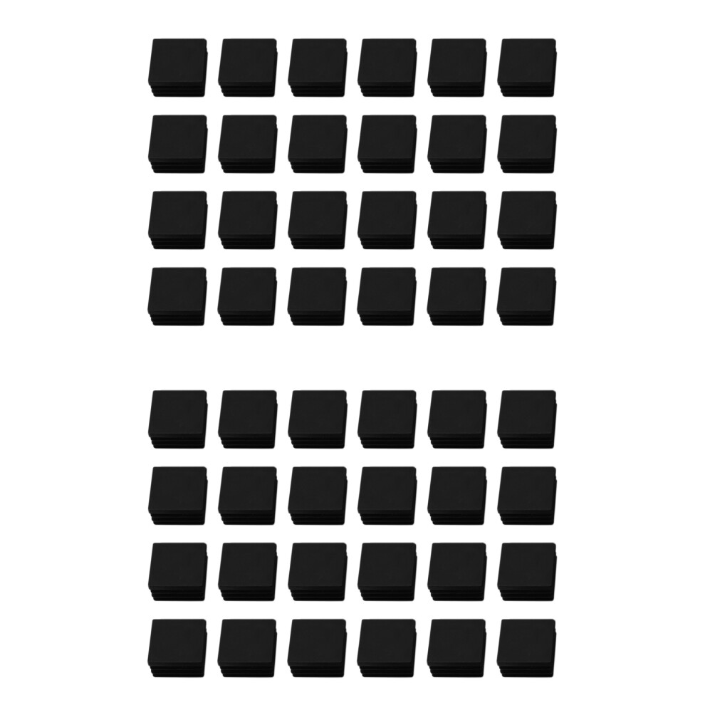 48 Pcs 30Mm X 30Mm Plastic Ribbed Square End Caps Tube Insert Black 4713628394463