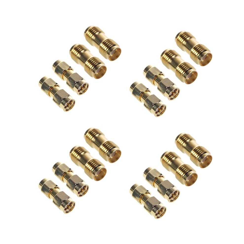 8 Pcs Sma Male To Sma Male Plug+ 8 Pcs Sma Female To Sma Female Jack Rf Coaxial Adapter Connector Gold 4711371780762