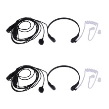 2X Throat Microphone Vibration Headset Earpiece for Two Way Radio Uv-5R Uv-82 Bf-888S Walkie Talkie Earphone