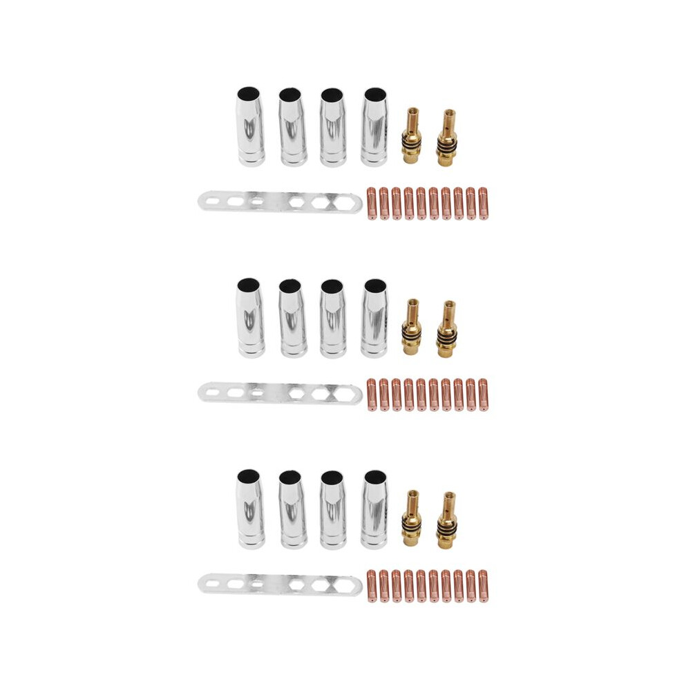 51Pcs/Set 15Ak Mig/Mag Welding Nozzle Contact Tips 0.8X25mm M6 Gas Connector Holder Set 6031024844633