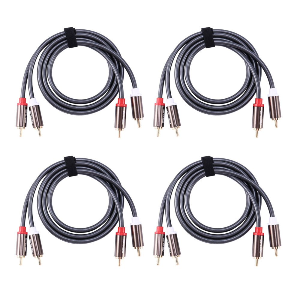 Rexlis 4X 2 Rca To 2 Rca Male To Male Hifi Audio Cable Ofc Av Speaker Wire For Tv Dvd Amplifier Subwoofer Soundbar 1M 4714250196067