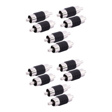 Straight AV RCA Male to Male Connectors Couplers Adapters 12 Pcs