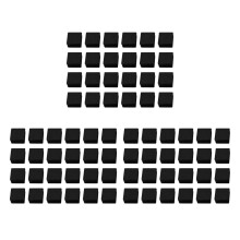 72 Pcs 30mm x 30mm Plastic Ribbed Square End Caps Tube Insert Black