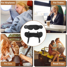 Travel Pillow, Airplane Neck Pillow for Long Flight, Oversized Strap with Eye Mask for Sleep, 360Support Headrest