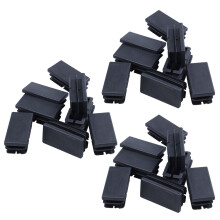 24 PZ Inserti per Tappi Rettangolari Nel Plastica Nera Inserti 20mm x 40mm