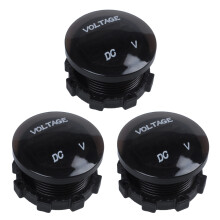3X 12V-24V Voltmeter Car Monitor Motorcycle LED Red Waterproof Voltmeter Black