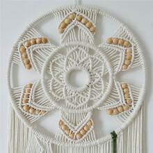 AtrapasueñOs de Macramé para Dormitorio, DecoracióN de Pared, AtrapasueñOs Bohemio, Colgante de Pared con Hojas Tejidas, Adorno Decorativo