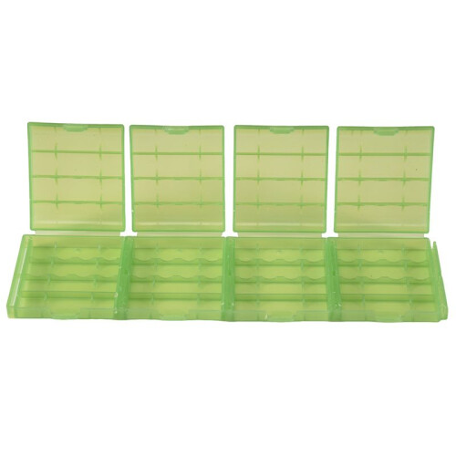 Pack of 4 PCS AA / AAA Battery Storage Hard Case Box-Green 1