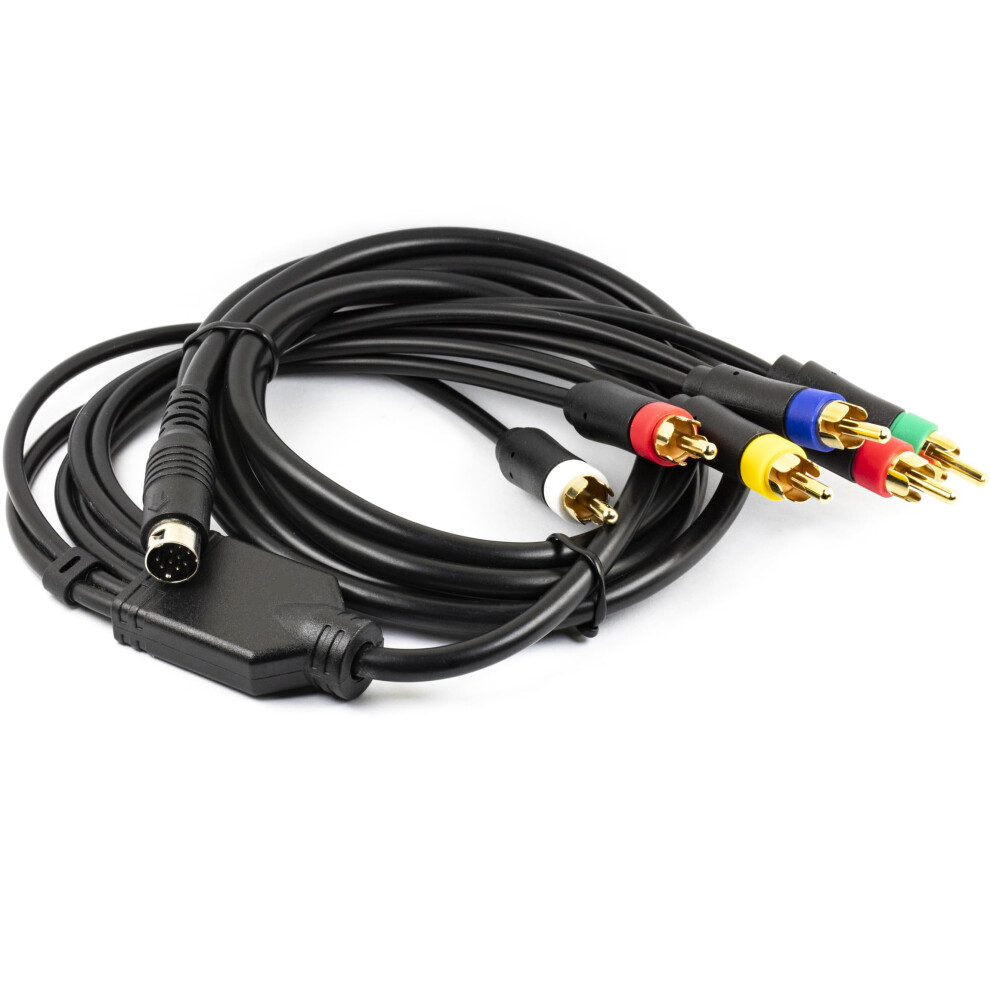 6Ft Rgbs Av Cable For Sega Mega Drive 2 Md2, 9Pins Rgb Sync Rca Cord With Stereo Audio And Enhanced Clarity 9073542790792