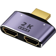 HDMI Splitter 1x2 1 in 2 Out Powered Dual Screen Full HD 1080p 3D Support Purple