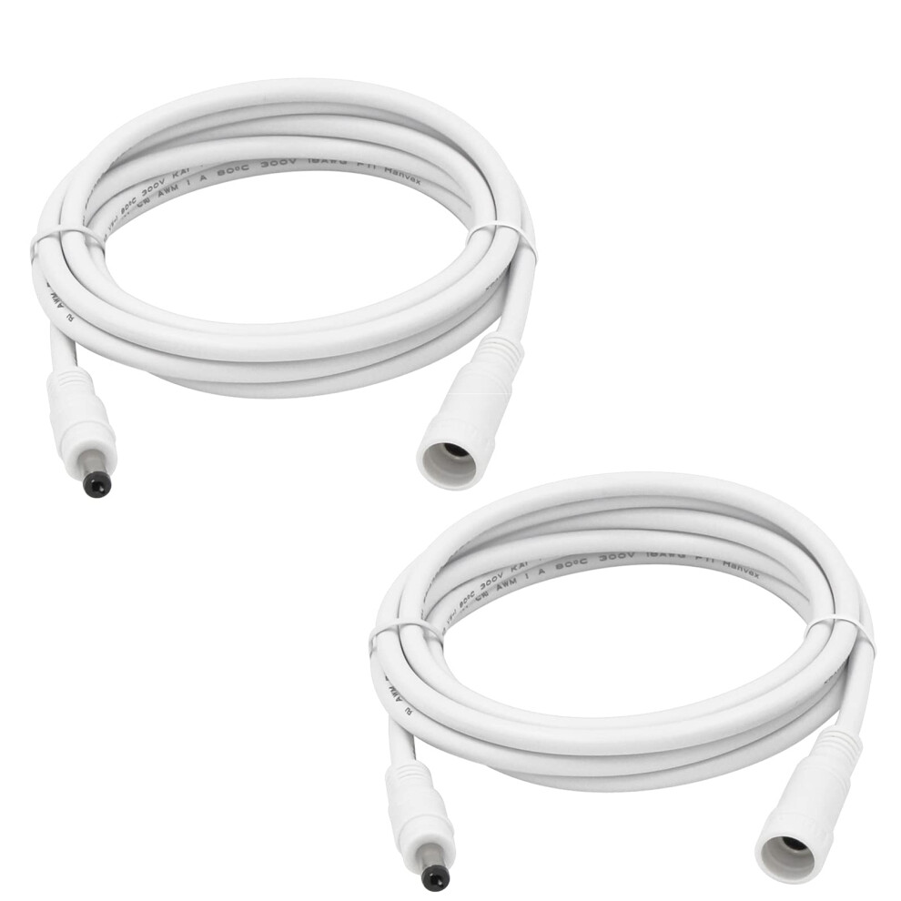 Dc Power Extension Cable 6Ft 2 Pack 5.5X2.1mm 18Awg Male To Female Cord For Security Camera Led Router White 9092120836417
