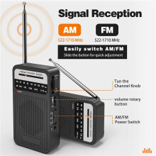 3X AM FM Pocket Radio, Transistor Radio with Loudspeaker, Headphone Jack, Portable Radio for Indoor, Outdoor Use