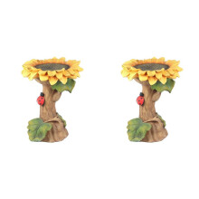2X Sunflower Bird Bath Garden Decoration Outdoor Yard Lawn Decor Art Ornaments