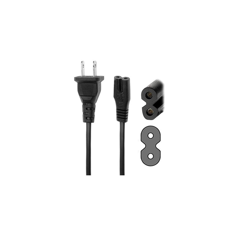 Universal 2ÂProng Ac Power Cord 5Â¯Ft Replacement Cable For Laptop Adapter Tv Monitor Printer 9330225110880