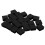 72 Pcs 30mm x 30mm Plastic Ribbed Square End Caps Tube Insert Black 5