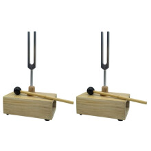 2X VibraçãO Do DiapasãO 512HZ com Caixa Ressonadora de Madeira Instrumento Experimental para Terapia de Som, Ioga, MeditaçãO