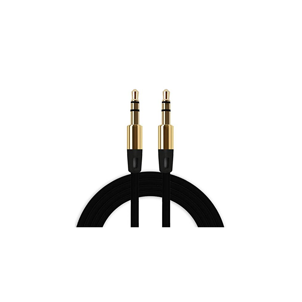 3.5Mm Aux Audio Cable 1M Tangle Stereo Cord For Car Headphones Speaker Computer Black 9330225044208