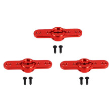 3X Metal 15T Servo Horn 15 Servo Servo Brazo de DireccióN para 1/5 RC Coche de Escalada Gasolina / Electricidad Rojo