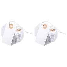 Pak van 200  Tags met Elastische Koordmarkering Hangtags Bevestigd Verstevigd Gat Beschrijfbare  Tags 2,75 X 1,37 Inch