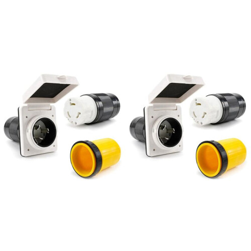 2X 30-A-RV-Stromeingangsbuchse, 30-A-RV-Stromabdeckung mit Drehverriegelung 1