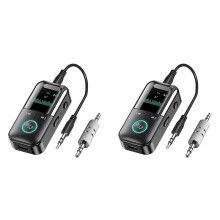 2X  5.4 Sender-Empfänger, Kabelloser Aux--Adapter für TV/Flugzeug/Auto/HiFi/Lautsprecher mit Audioadapter