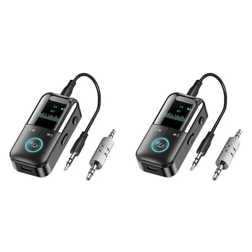 2X  5.4 Transmitter Receiver Wireless Aux  Adapter for TV/Airplane/Car/HiFi/Speaker with Audio Adapter