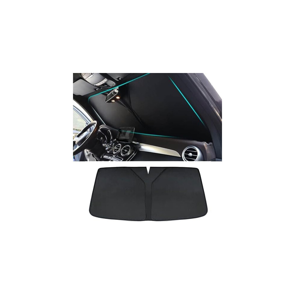 Car Windshield Sun Shade For Audi Q4 Etron 20192024, 99% Uv Blocking, Heat Resistant, Custom Fit, Black 9073542740810