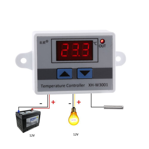 2X 12V Digital LED Temperature Controller Thermostat Control 2