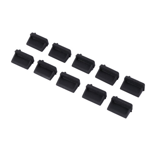 50 Pcs Silicone USB Port Plug Dustproof Plug Stopper Protection Cap Black 1