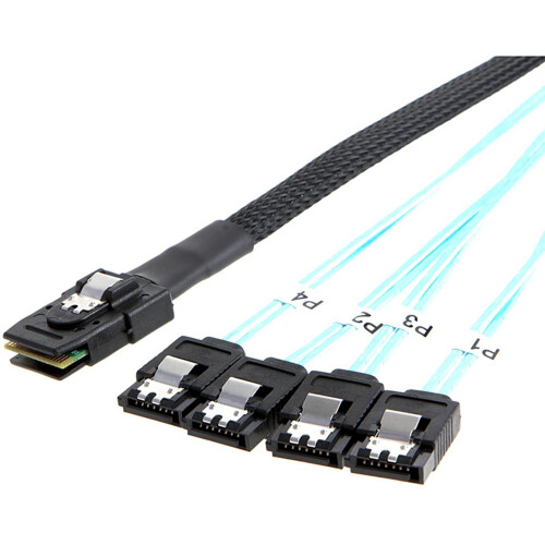 2X  Sas 36Pin (Sff-8087) Stecker Auf 4  7Pin Buchse,  Sas Host / Controller Auf 4  Target 1