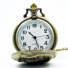 2X GroßE Bronze GepräGte Nostalgische Retro Drachen Taschenuhr Im Chinesischen Stil