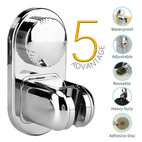 2X 5 Mode Angle Adjustable Shower  Holder, Super Power Vacuum Suction Cup Handheld Shower Bracket 2