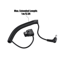 2X Coiled 1M/3.28Ft D-Tap 2Pin Male to 5.5 x 2.1mm Adapter Cable Elastic for Anton V-Mount Battery Dslr Cage Rig