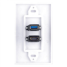3X 2Port +USB 3.0 Female Wall Face Plate Panel Outlet Socket Extender White