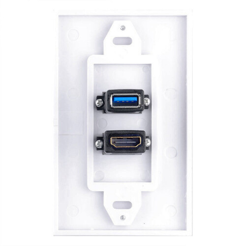 3X 2Port +USB 3.0 Female Wall Face Plate Panel Outlet Socket Extender White