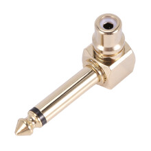 4-PACK RCA Female Jack to 1/4 Inch Mono Male Plug Right Angle Audio Adapter,Gold