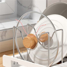 2X Expandable Pans & Pots Lid Organizer Rack Under Cabinet-Rubber-Dipped Pan Organizer Rack for Kitchen Cabinet A