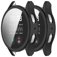 Case with Screen Protector for Samsung Galaxy Watch 7 40mm, 3D Full Coverage Slim TPU Frame, 2 Pack Black